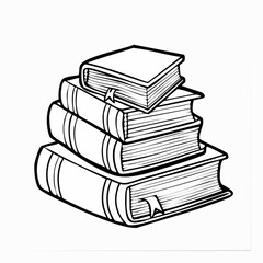 Stack of Books Outline Icon. Education and Reading Symbol Vector.