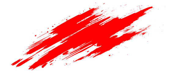 Vector Red Grunge Brush Stroke Texture Isolated on White