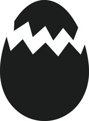 Cracked Easter Egg Silhouette Vector Graphic broken