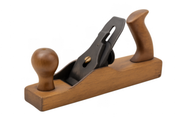 Hand woodworking plane tool on transparent background