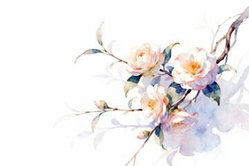 Watercolor floral branch
