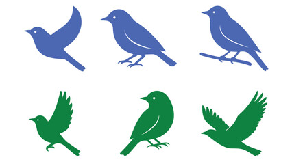 &ldquo;Minimal Flat Design Birds in Multiple Poses&rdquo;