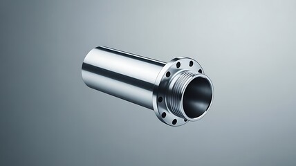 Shiny metal pipe fitting connector  industrial component