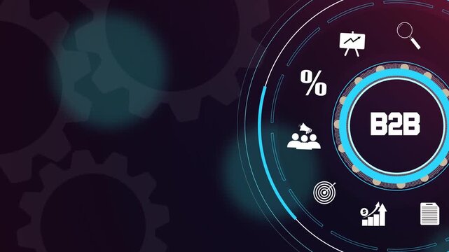 Digital branding strategy motion graphics featuring strategic promotion symbols, ideal for corporate identity.