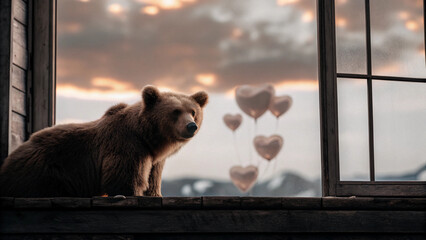 Cozy Valentine Backdrop in Cocoa Brown and Champagne Sky