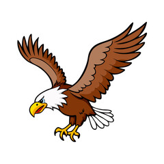 Bald eagle flying and normal position draw on white background vector illustration. Mode by Illustrator for moral cartoon ... See More