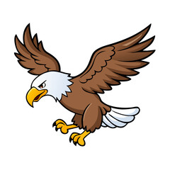 Obraz premium Bald eagle flying and normal position draw on white background vector illustration. Mode by Illustrator for moral cartoon ... See More