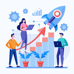 business people with chart