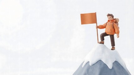 Achieving Success on Snowy Mountain Peak