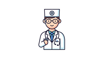Fototapeta premium Friendly doctor with glasses and stethoscope ready to help patients in need.