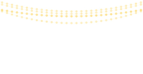 Yellow String Fairy Lights Border Overlay Vector Illustration