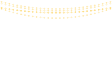 Yellow String Fairy Lights Border Overlay Vector Illustration