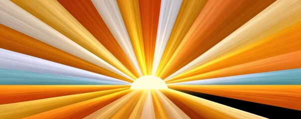 Obraz premium Vibrant yellow sunrise rays background ideal for presentations, designs, and promotional materials