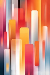 Obraz premium Vibrant abstract cityscape with geometric blocks in orange, blue, and teal tones