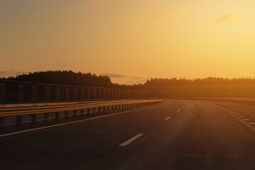 Fototapeta premium evening views of the road highway on a sunny day in summer. 
