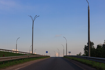 Fototapeta premium evening views of the road highway on a sunny day in summer. 