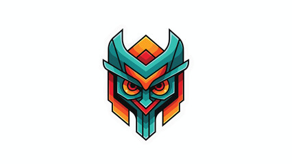 Obraz premium Geometric Owl Illustration - A Colorful and Modern Design.