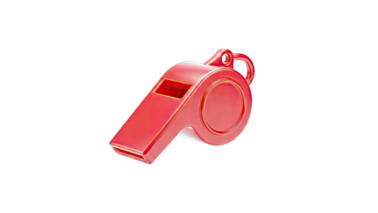Shiny Red Plastic Whistle