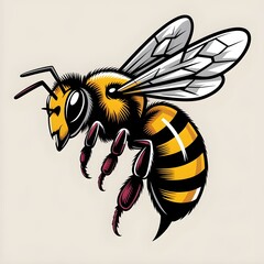 bee on a white background