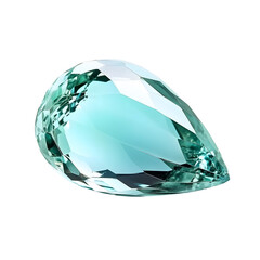 Blue Gemstone Isolated on Transparent Background &ndash; Cut Crystal Diamond