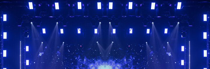 Stage light and smoke on stage, lighting and spotlights.	