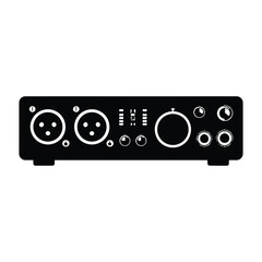 Fototapeta premium Audio interface front panel flat vector illustration
