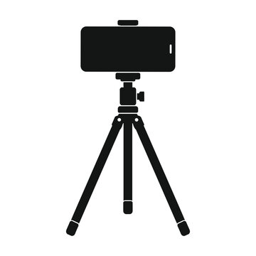 Smartphone mounted on tripod vector illustration