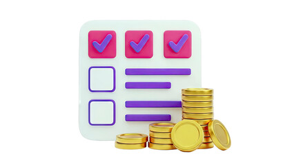 Checklist with Coins Icon