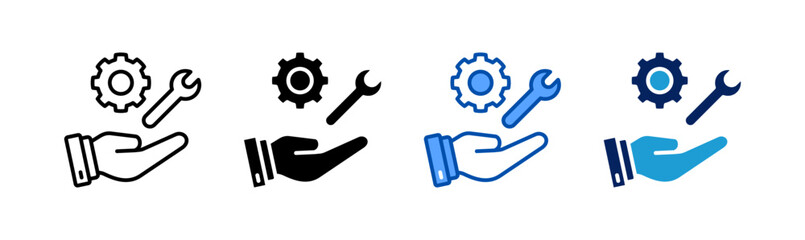 service icon set multiple style collection