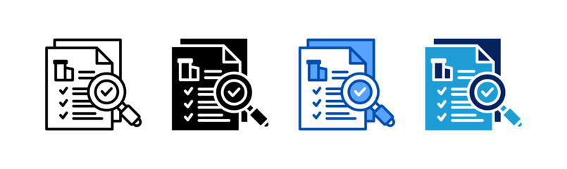 asset audit icon set multiple style collection