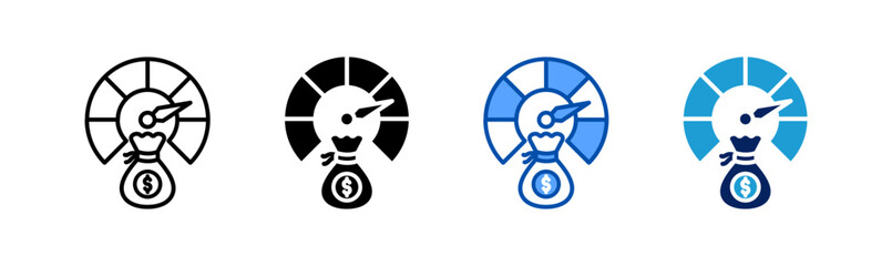 assset performance icon set multiple style collection