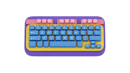 Colorful 3D Rendered Keyboard
