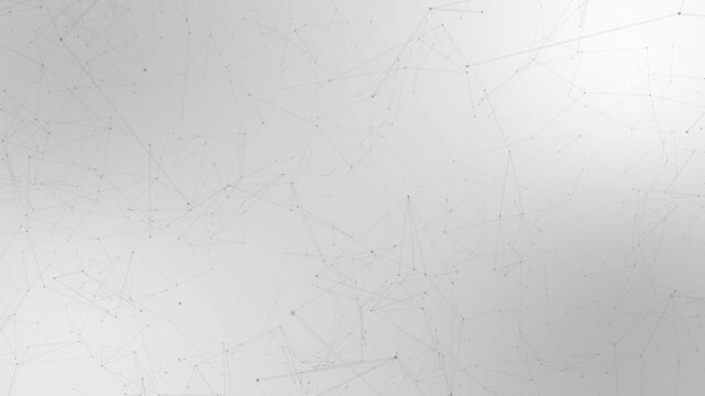 Abstract network connections and data points forming a complex digital web structure with subtle motion and a clean minimalist aesthetic technology and science themes