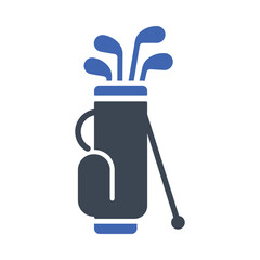 Golf bag with clubs icon