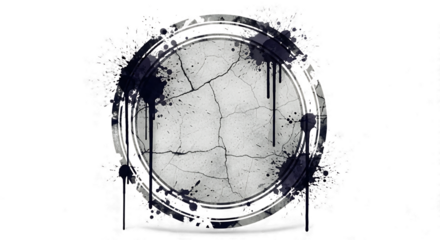 Distressed metal plate with grunge texture isolated on transparent background