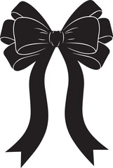 Elegant black ribbon bow