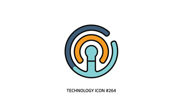 Modern technology icon with a circular design and vibrant colors for digital concepts.
