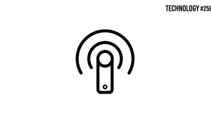 Simple technology icon representing wireless connectivity and digital communication.