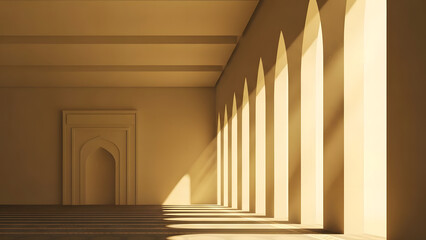 Ramadan Night Background with Crescent Moon and Lantern