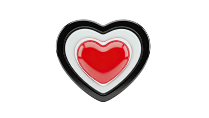 Concentric Hearts: Red, White, and Black