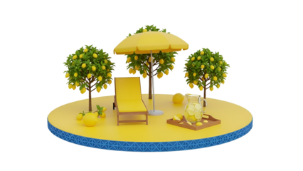 Lemon themed tropical oasis