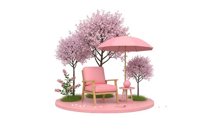 Naklejka premium Serene pink garden retreat
