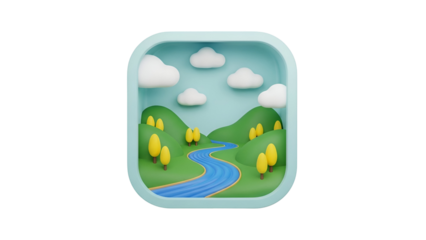 Serene landscape with river