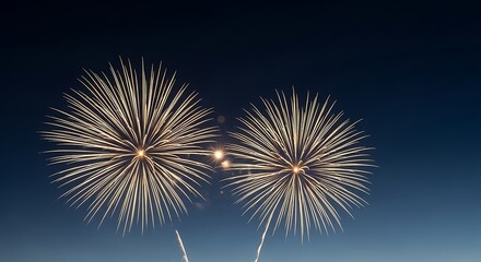Celebration Sparklers A pair of symmetrical golden fireworks bursts over a dark gradient background, perfect for New Year's Eve or holiday themes