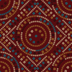 Gujarati Bandhani Seamless pattern on Red background
