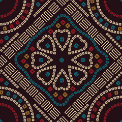 Gujarati Bandhani Seamless pattern on wine background 