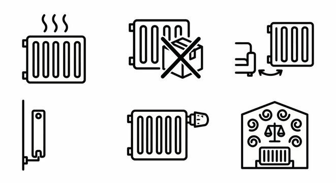 Radiator emitting heat and steam symbolising comfortable warm temperature for home or office heating system