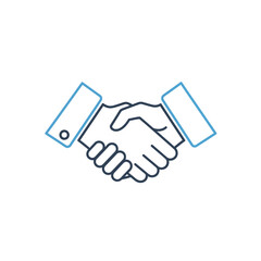 Business handshake icon, partnership agreement, teamwork, trust, collaboration, success