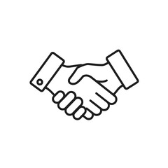 Obraz premium Business handshake icon, partnership agreement, trust, and collaboration concept