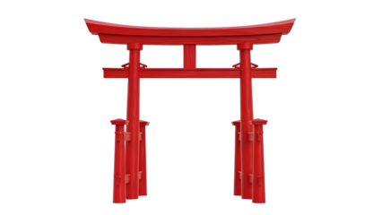 Japanese torii gate isolated on transparent background